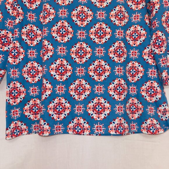 Talbots Pattern Printed Half Sleeve Round Neck Pullover Cotton T-shirt - Picture 5 of 6